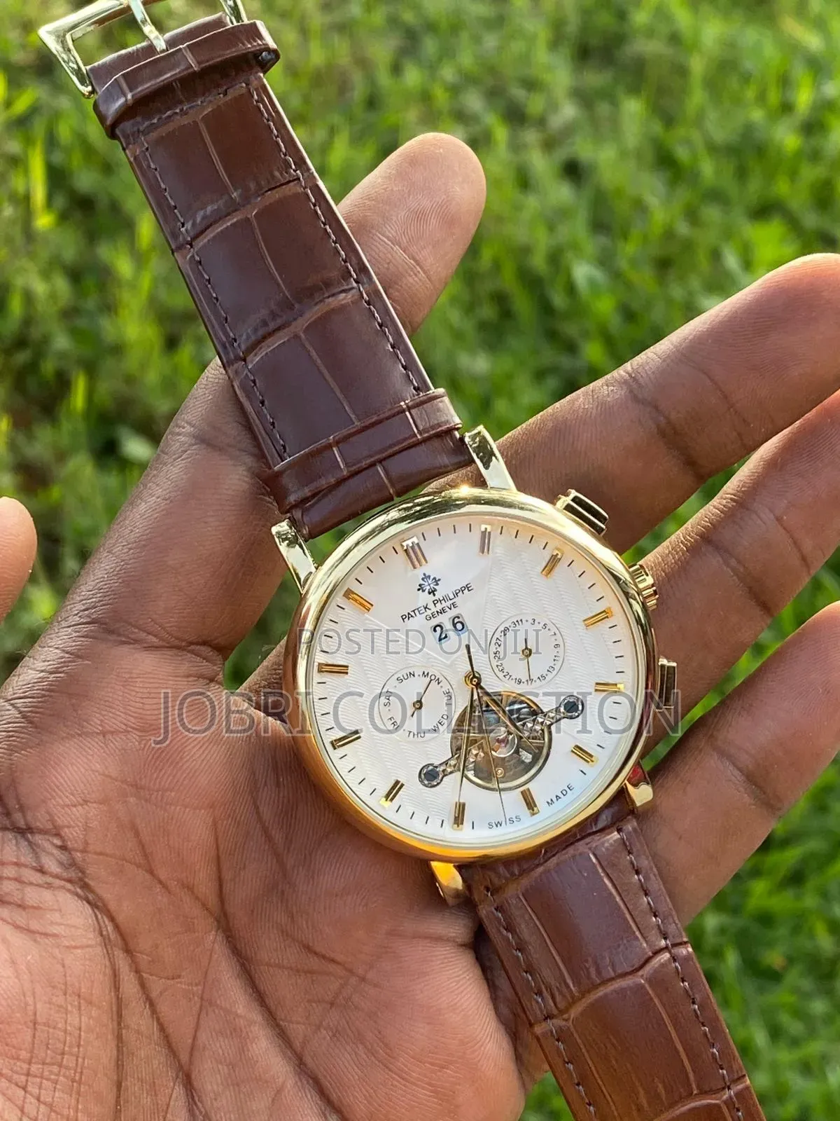 Brown Leather Straps Automatic Movement Patek Philippe Gents Watch