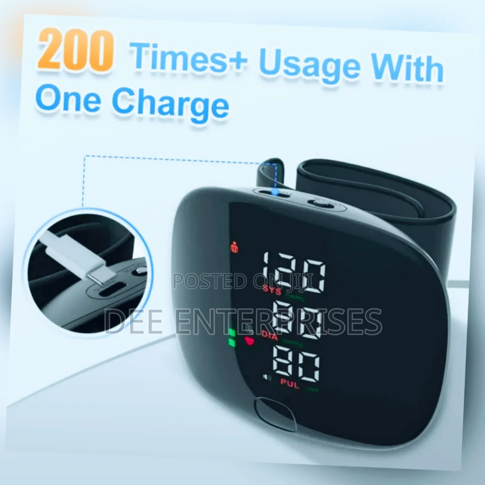 Wrist Electronic Rechargeable Sphygmomanometer Blood Pressure