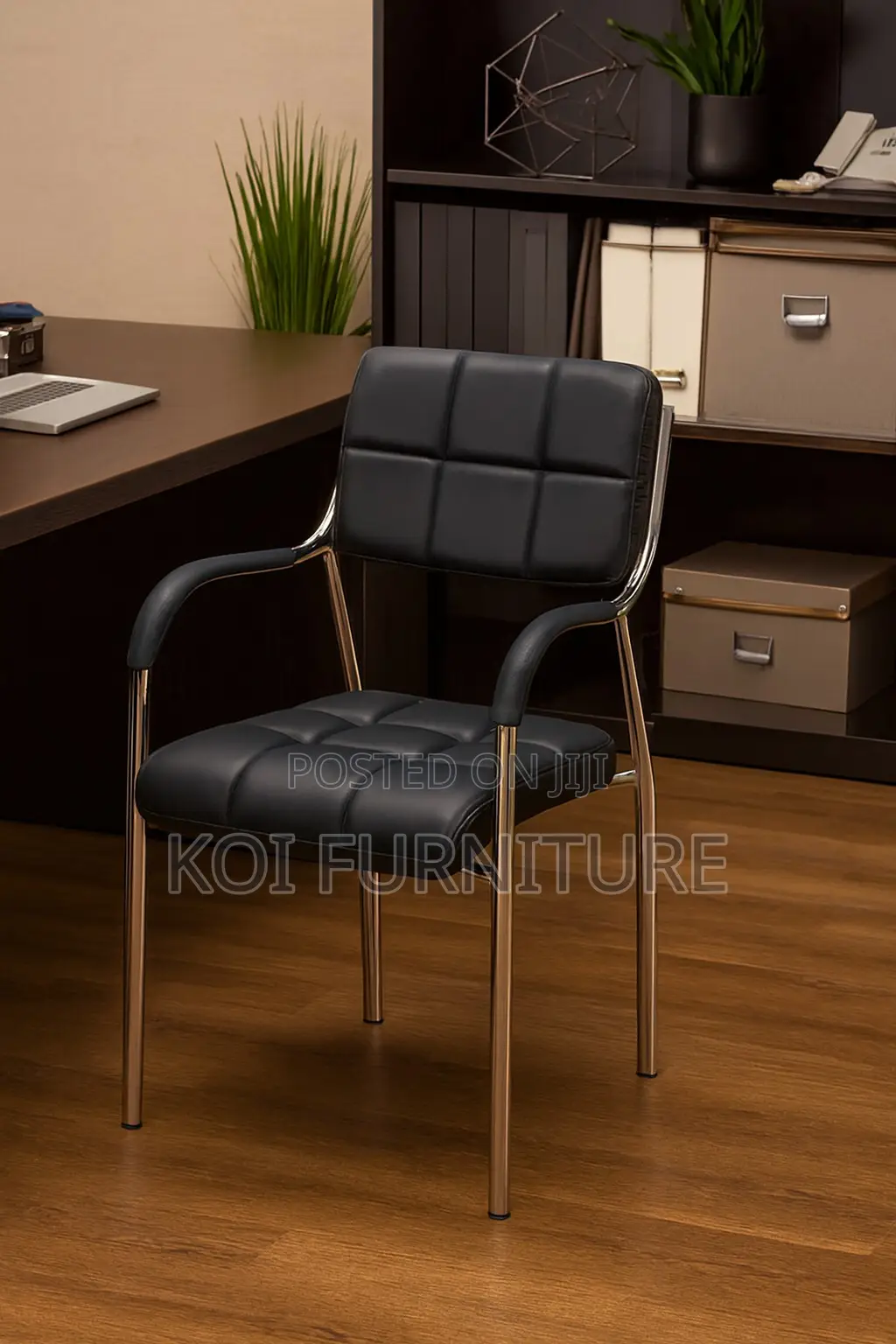 Office Chairs; Stackable Black Home Office Visitors Chairs
