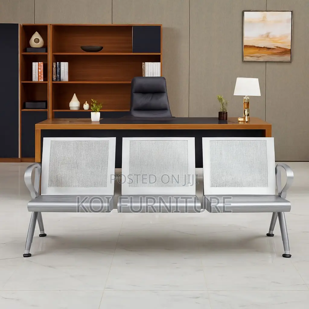 Office Bench; Three Seaters Heavy Gauge Metallic Reception Bench