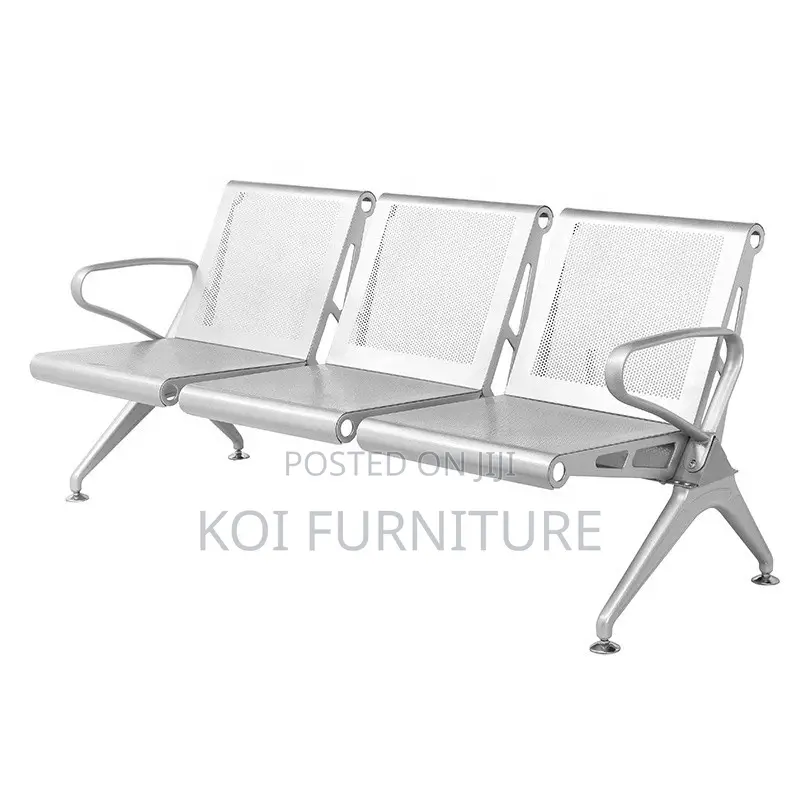 Office Bench; Three Seaters Heavy Gauge Metallic Reception Bench