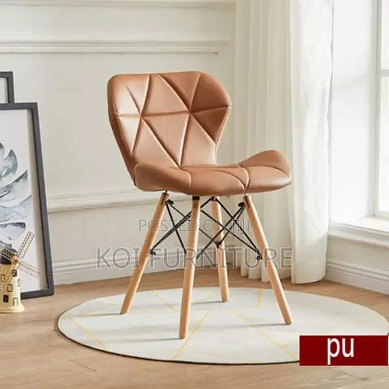Dining Chairs; Mid Backrest Cotton Wood Accent Premium Eames Chairs