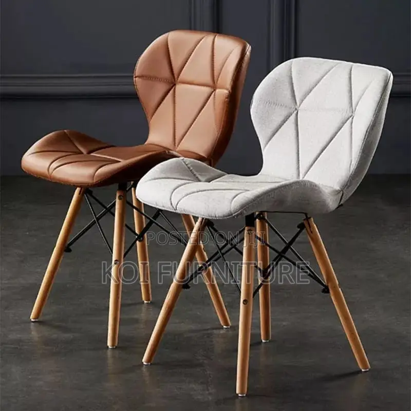 Dining Chairs; Mid Backrest Cotton Wood Accent Premium Eames Chairs