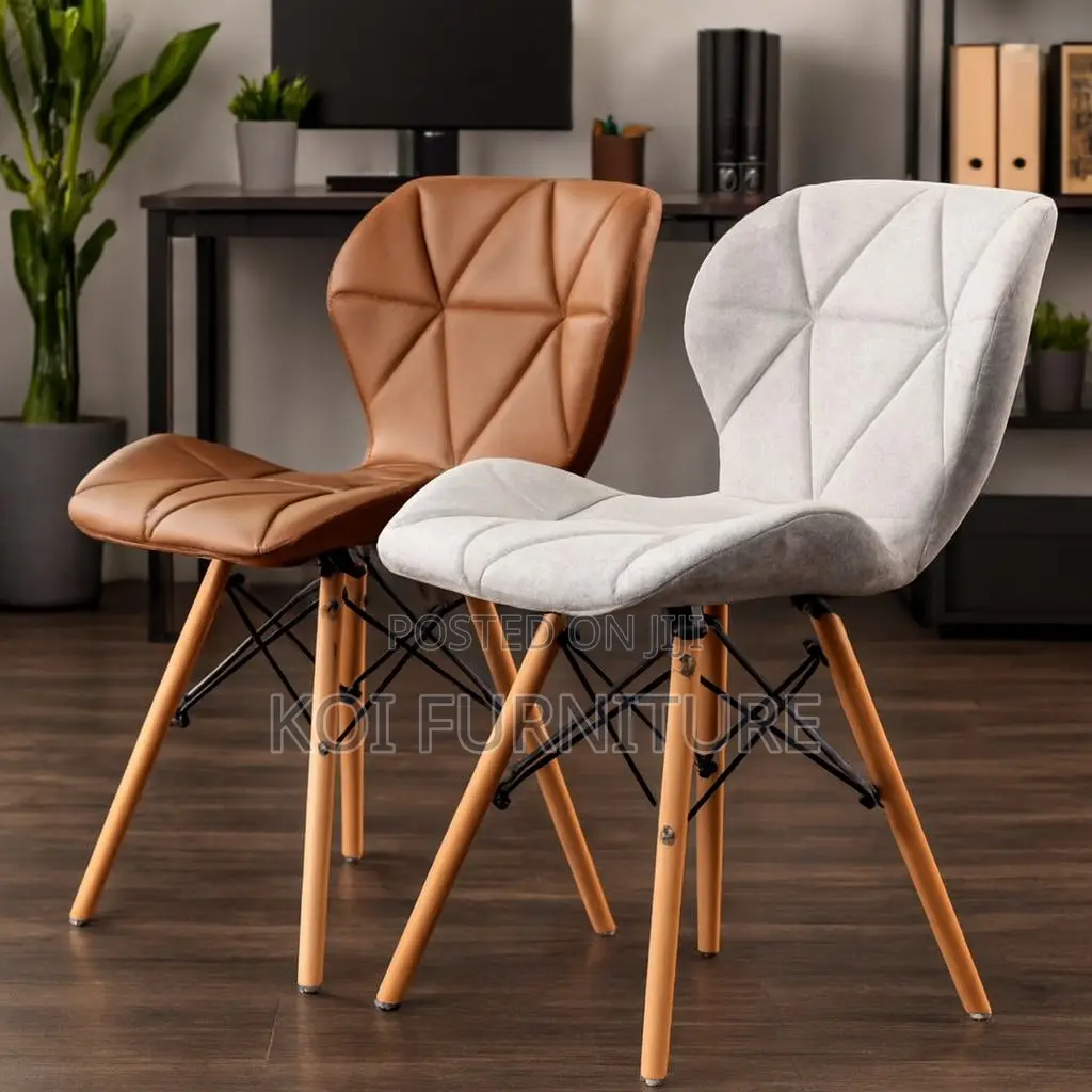 Dining Chairs; Mid Backrest Cotton Wood Accent Premium Eames Chairs