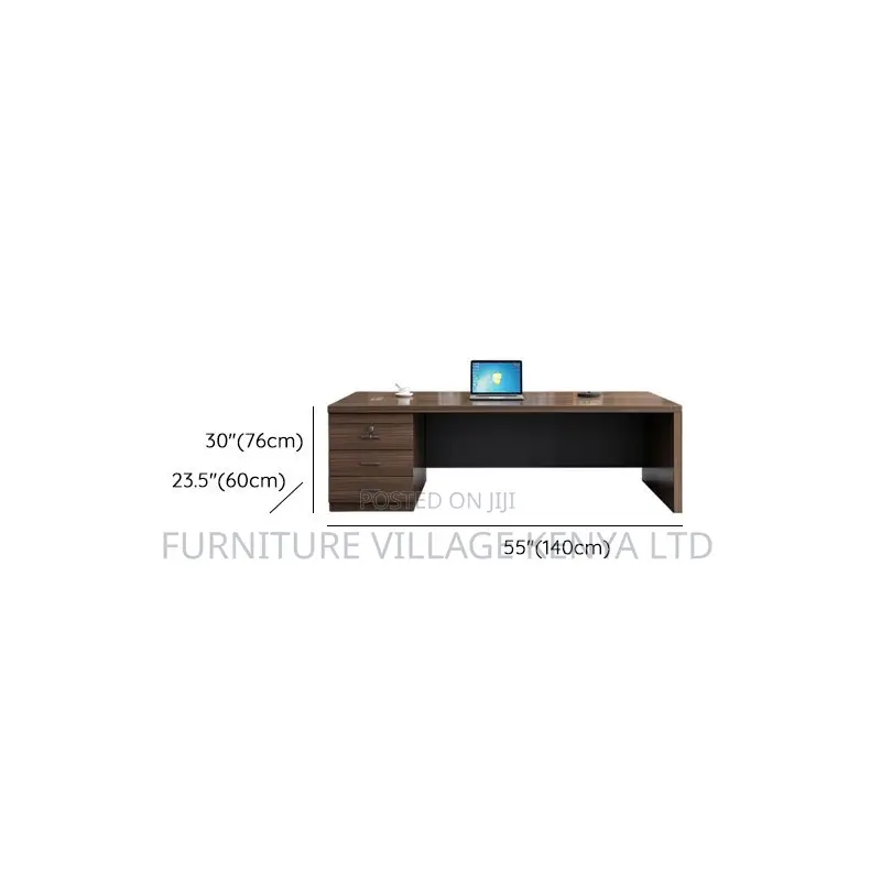 Office Desk; 1.4m Executive Study Desk With Storage Drawers