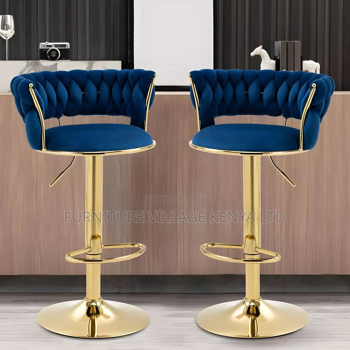 Barstool; Faux Leather Adjustable Seating Bar Stool