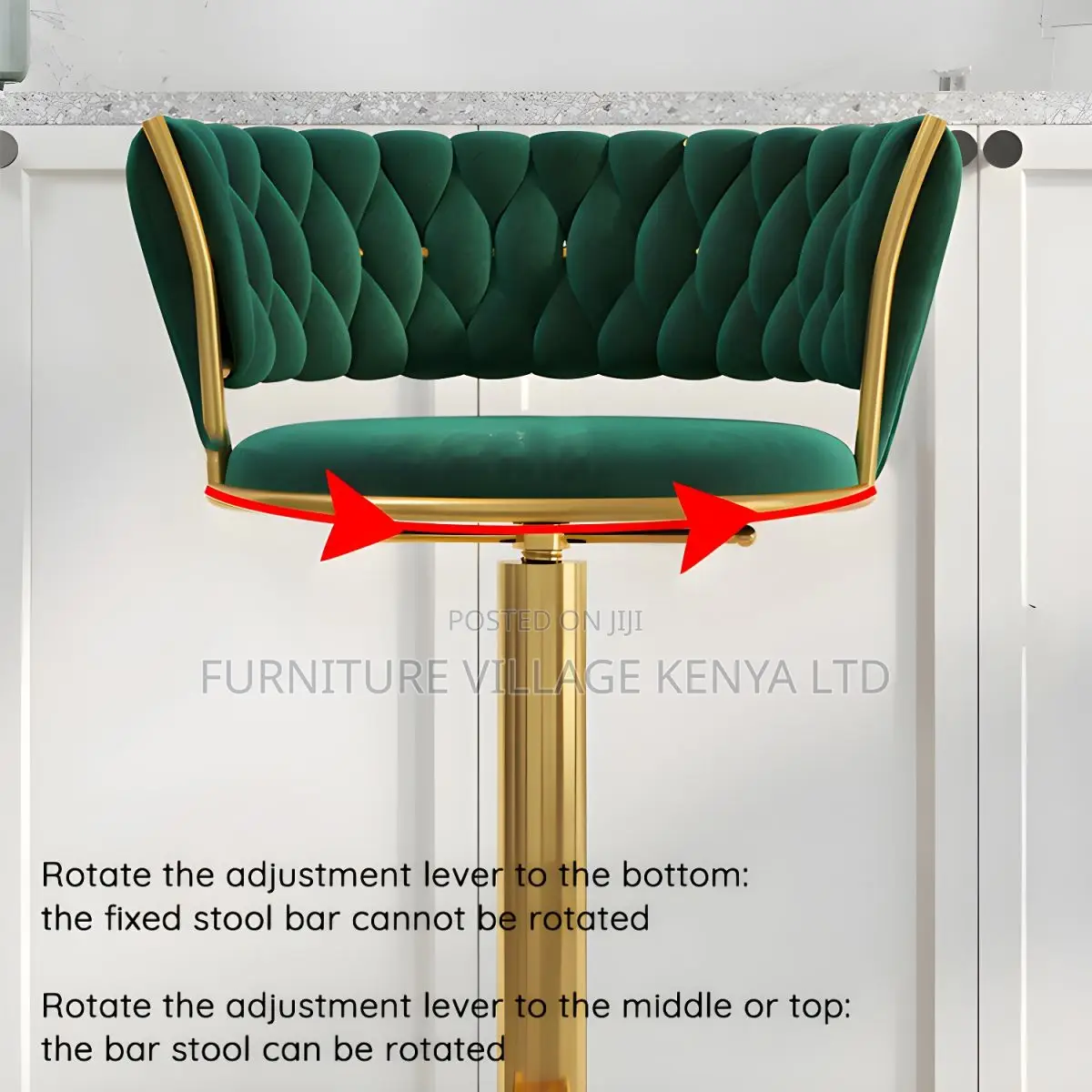 Barstool; Faux Leather Adjustable Seating Bar Stool