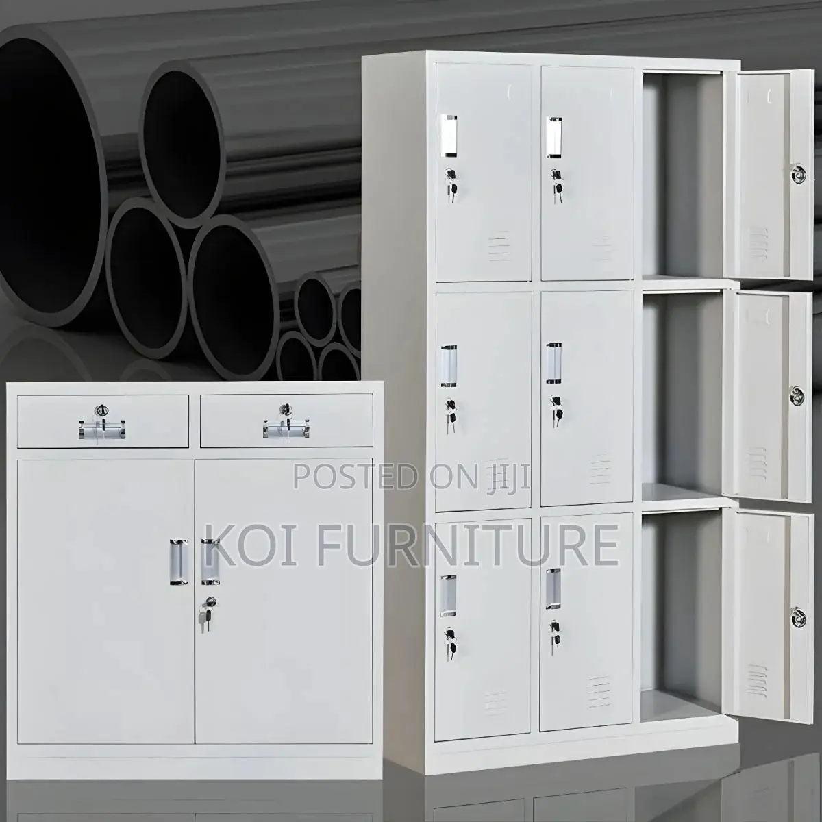 Office Cabinet; 9 Drawers Modern Grey Executive Cabinet for Documents