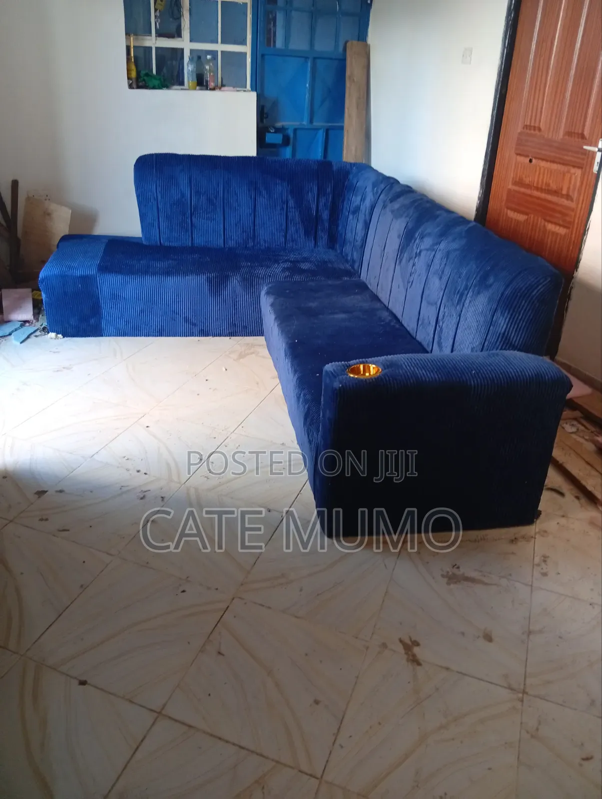 Blue L Seat Sofa