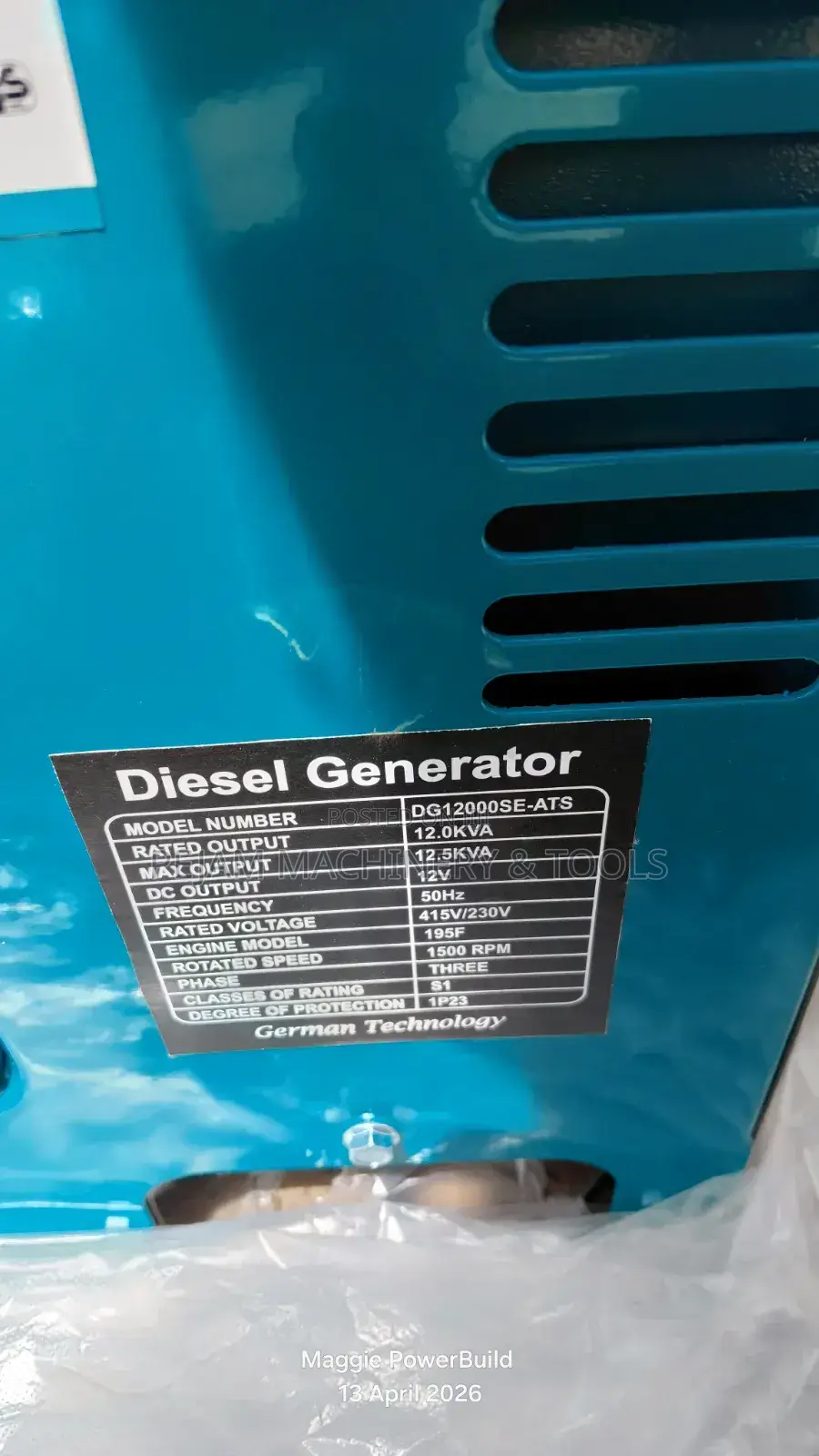 Premier 12kva Dg12000se Single Phase Silent Diesel Generator