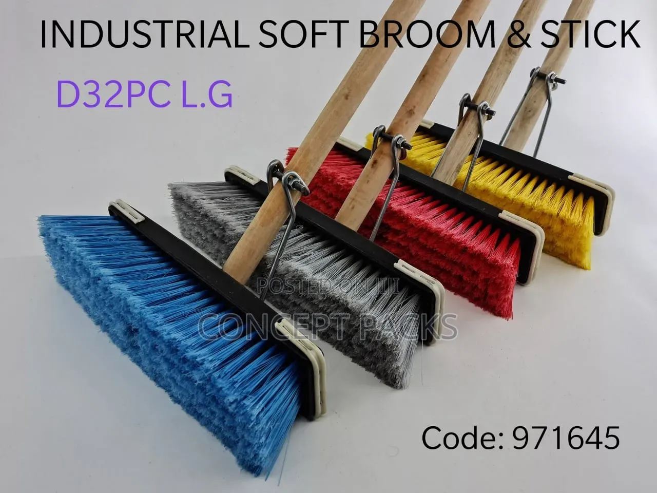 D32pc.L.G Industrial Soft Broom With Stick