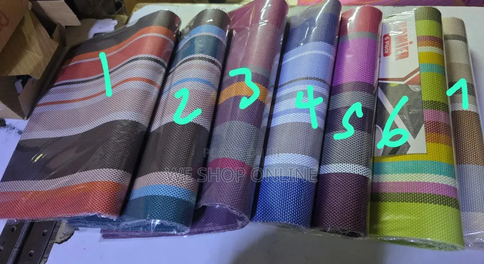 A Set of 6pcs Mat Wooven PVC