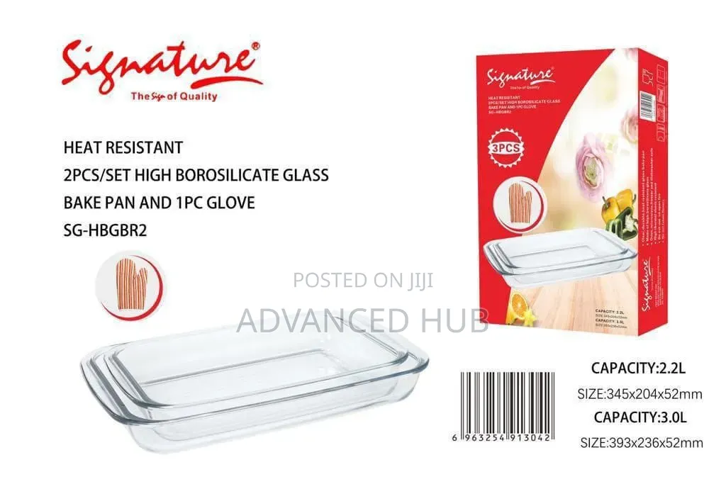2pcs Signature Glass Baking Pans