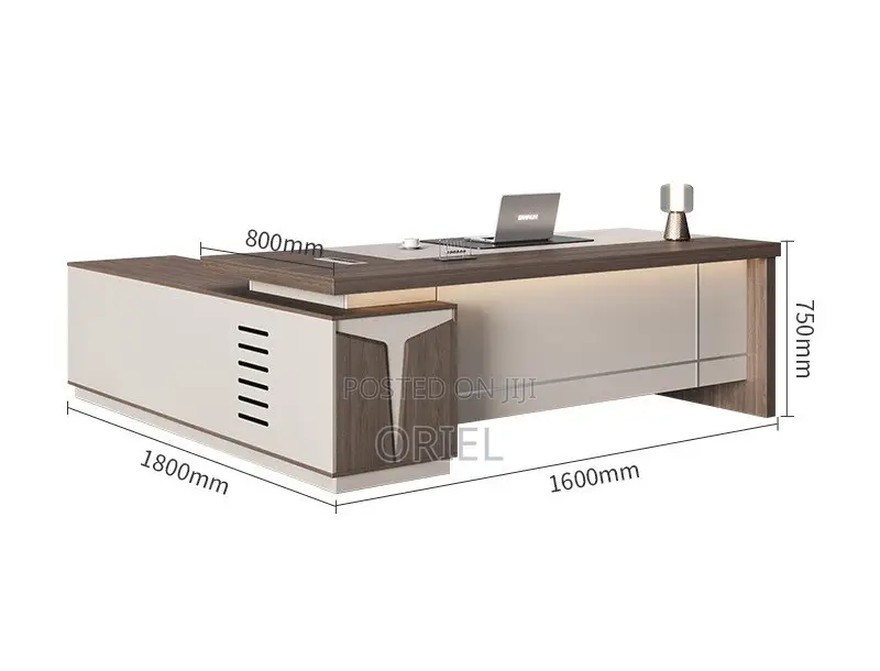 Executive Office Desk : Modern Office 1800mm L-Shaped Desk