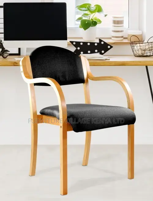 Office Chair ; Stackable Wooden Arms Office Chair