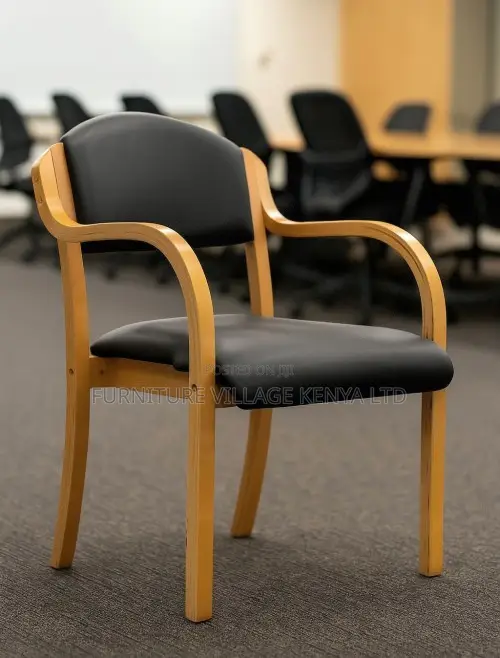 Office Chair ; Stackable Wooden Arms Office Chair