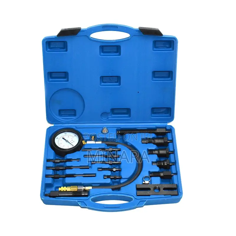 17 Pcs, Diesel Engine Compression Tester, Cylinder Pressure Tool Kit