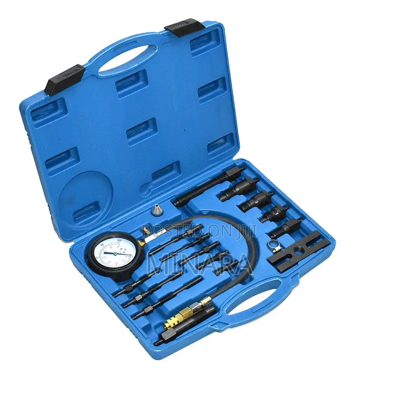 17 Pcs, Diesel Engine Compression Tester, Cylinder Pressure Tool Kit