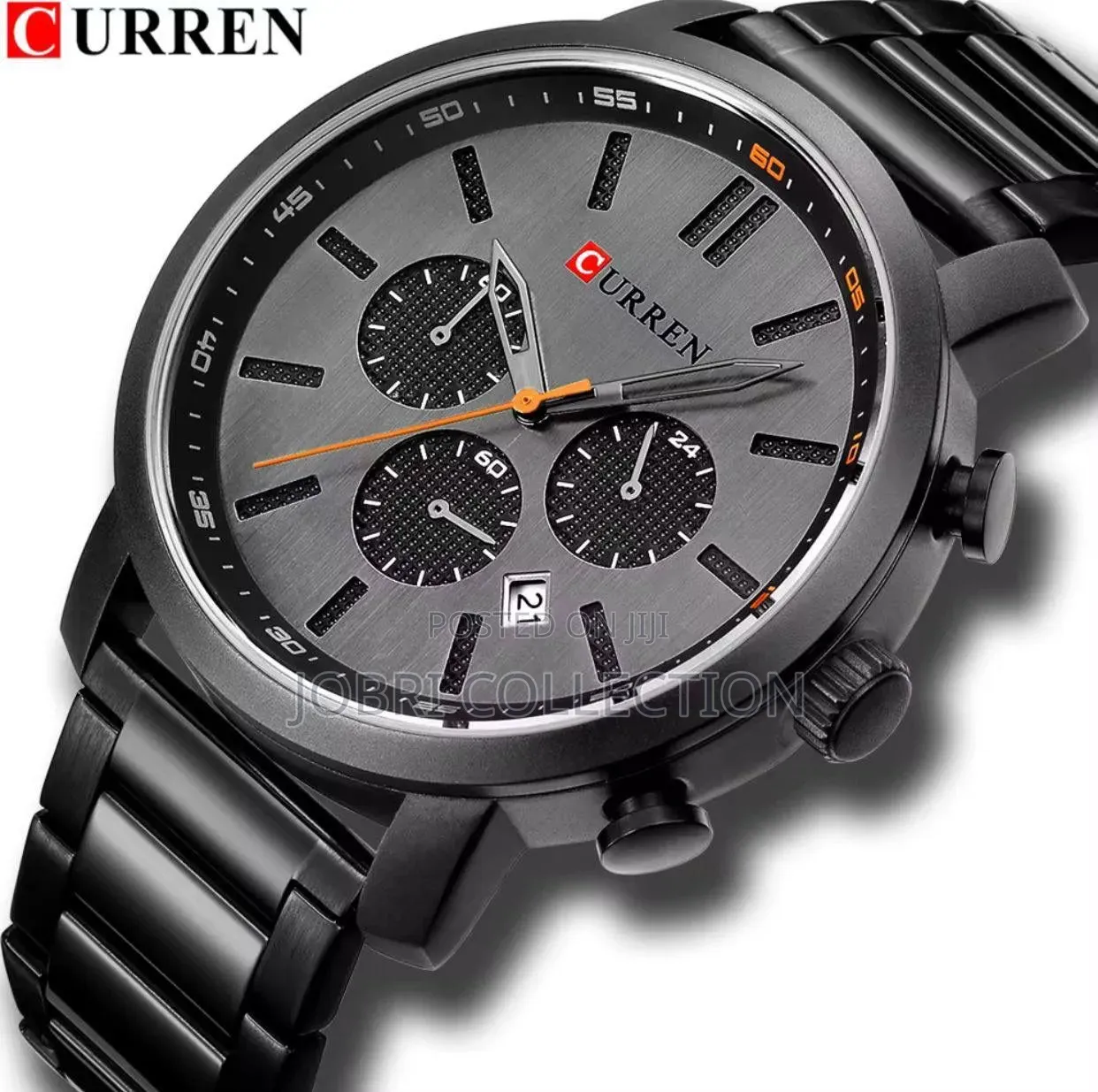 Curren Full Chronograph Black Wrist Watch