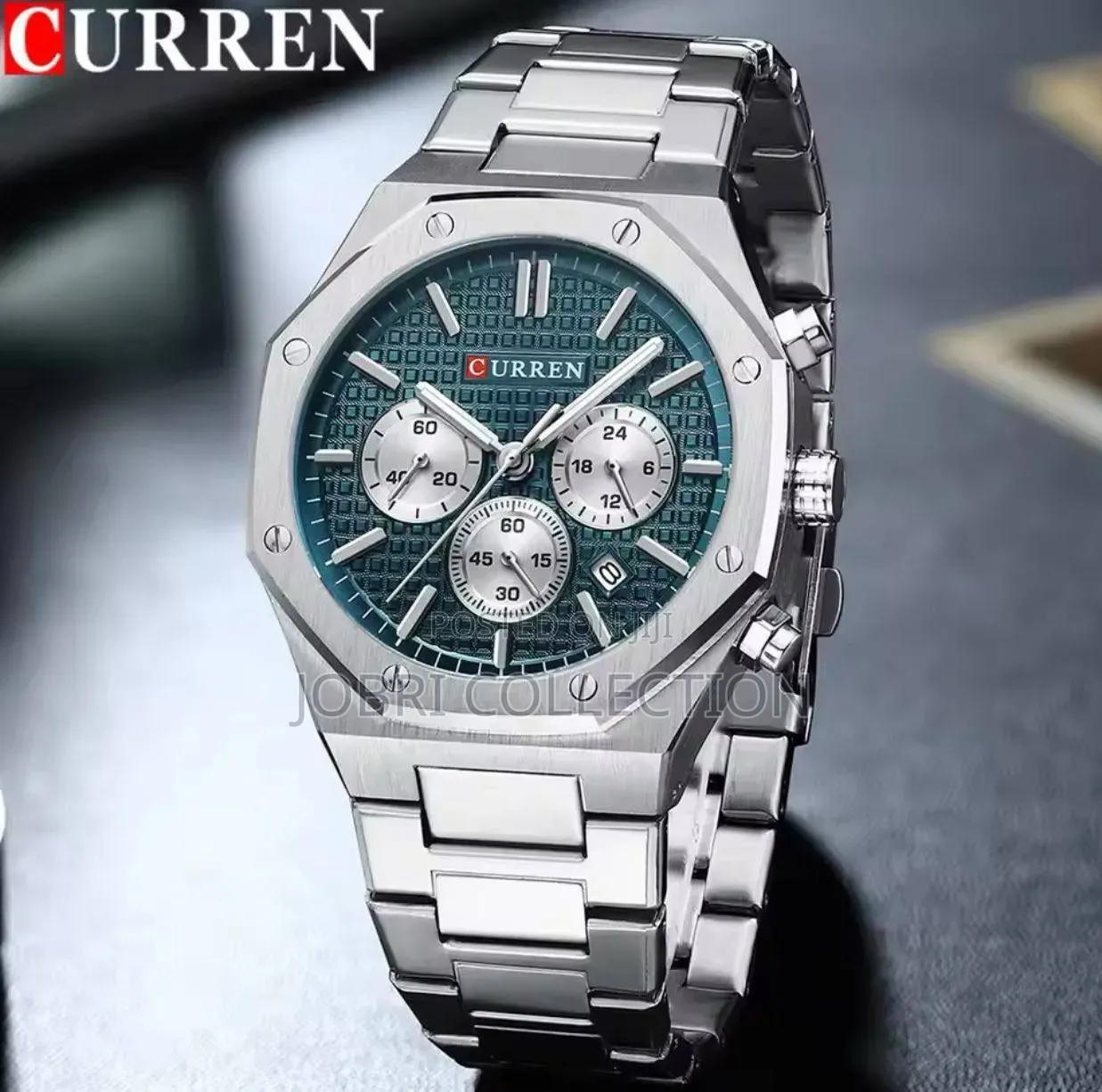 Curren Silver Straps Full Chronograph Watch