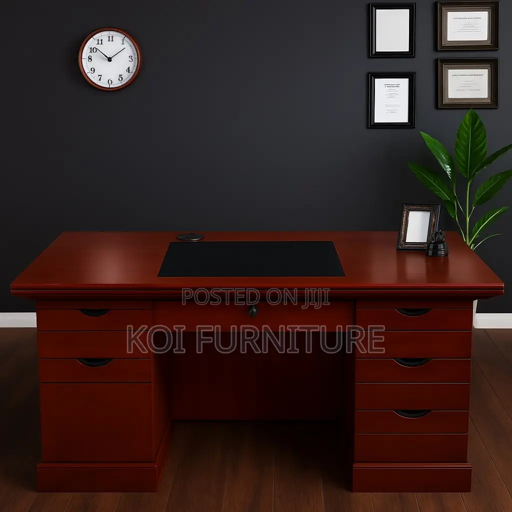 Office Desk; 1.4 Meters Mahogany Executive Attached Desk