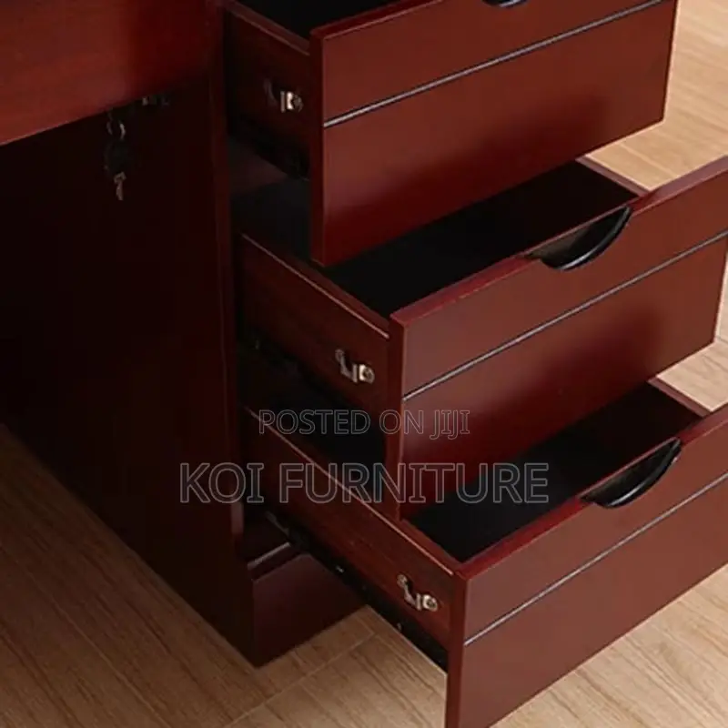Office Desk; 1.4 Meters Mahogany Executive Attached Desk