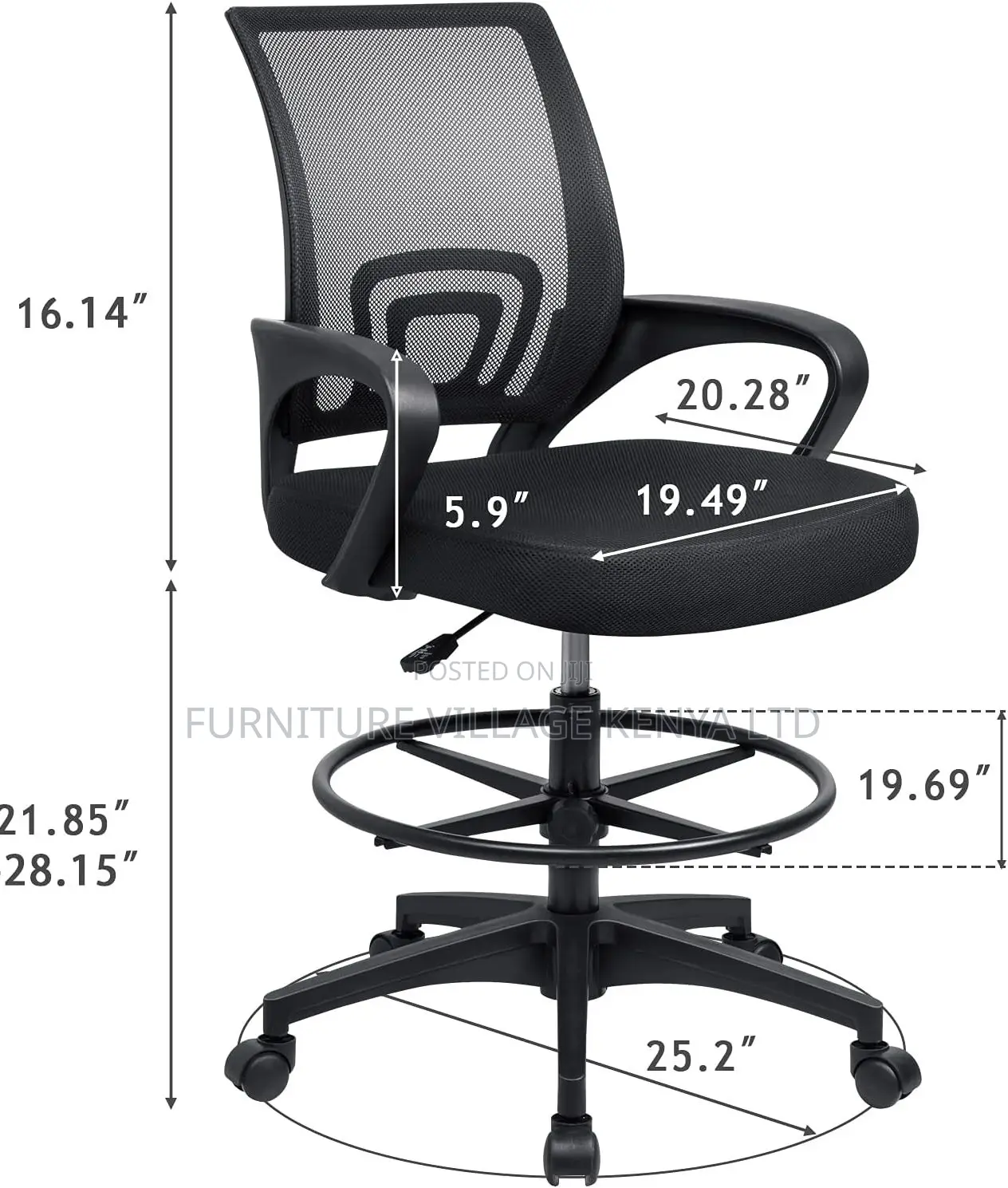 Office Chair;Black Counter Height Task Chair