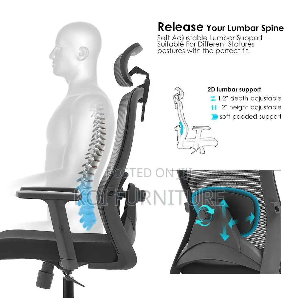 Office Chairs; Orthopedic Mesh Chair With Adjustable Lever