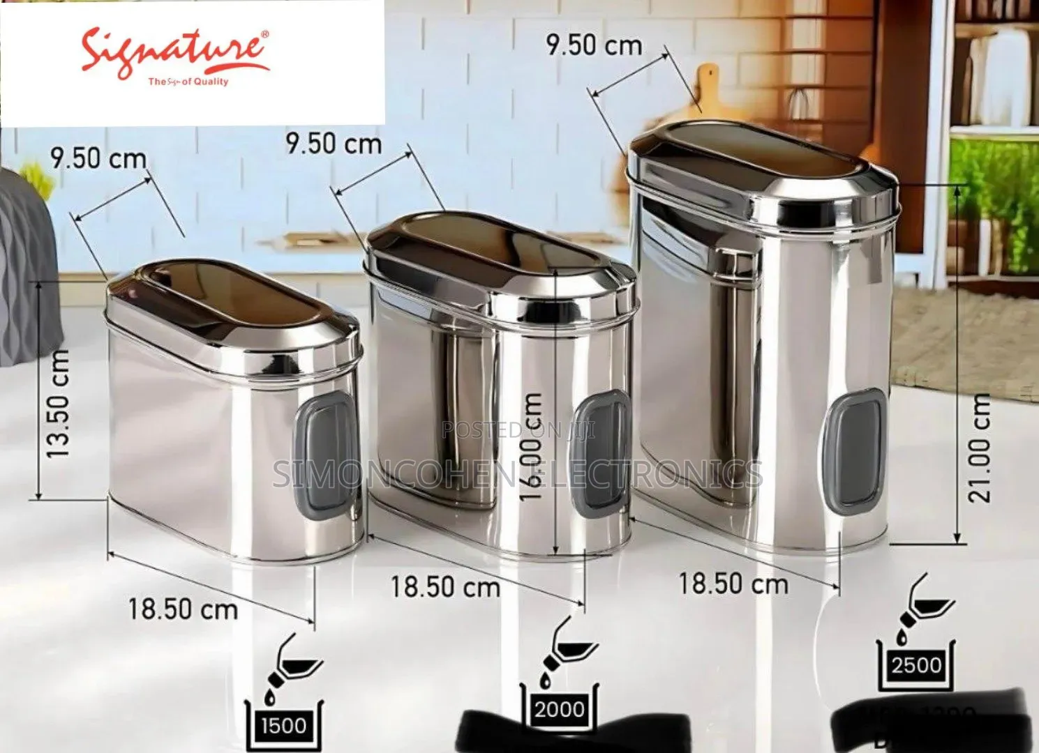 3pcs Set Stainless Steel Storage Containers