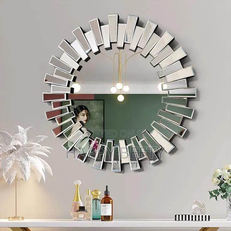 Circular Decorative Sunburst Mirror