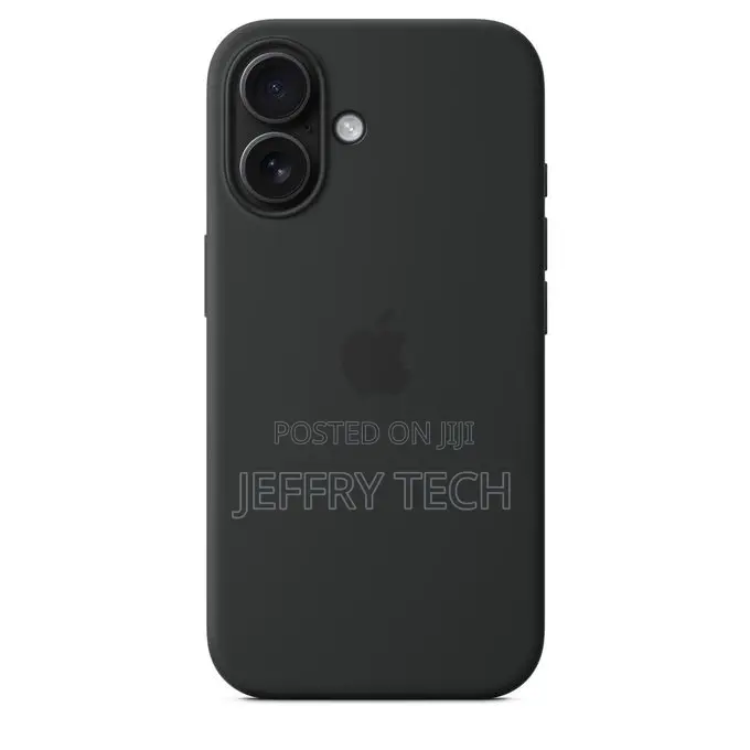 iPhone 16 Silicone Phone Case Black Phone Cover Screen and Camera Prot