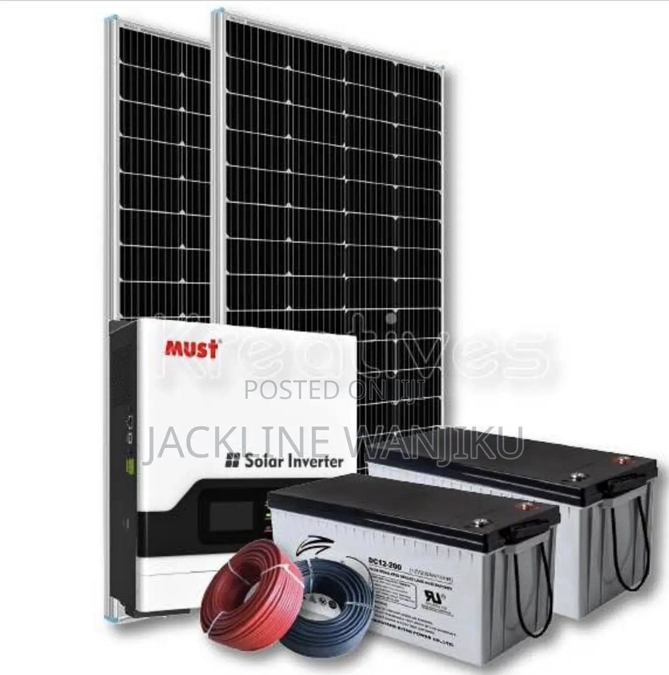 1kva Fullkit Solar System/Must 1kva 1000w 60a MPPT Solar Backup System