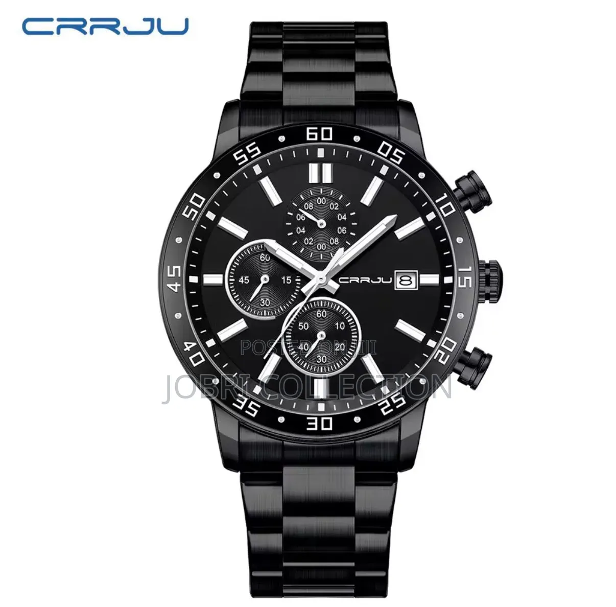 Full Black Crrju Gents Chronograph Wrist Watch