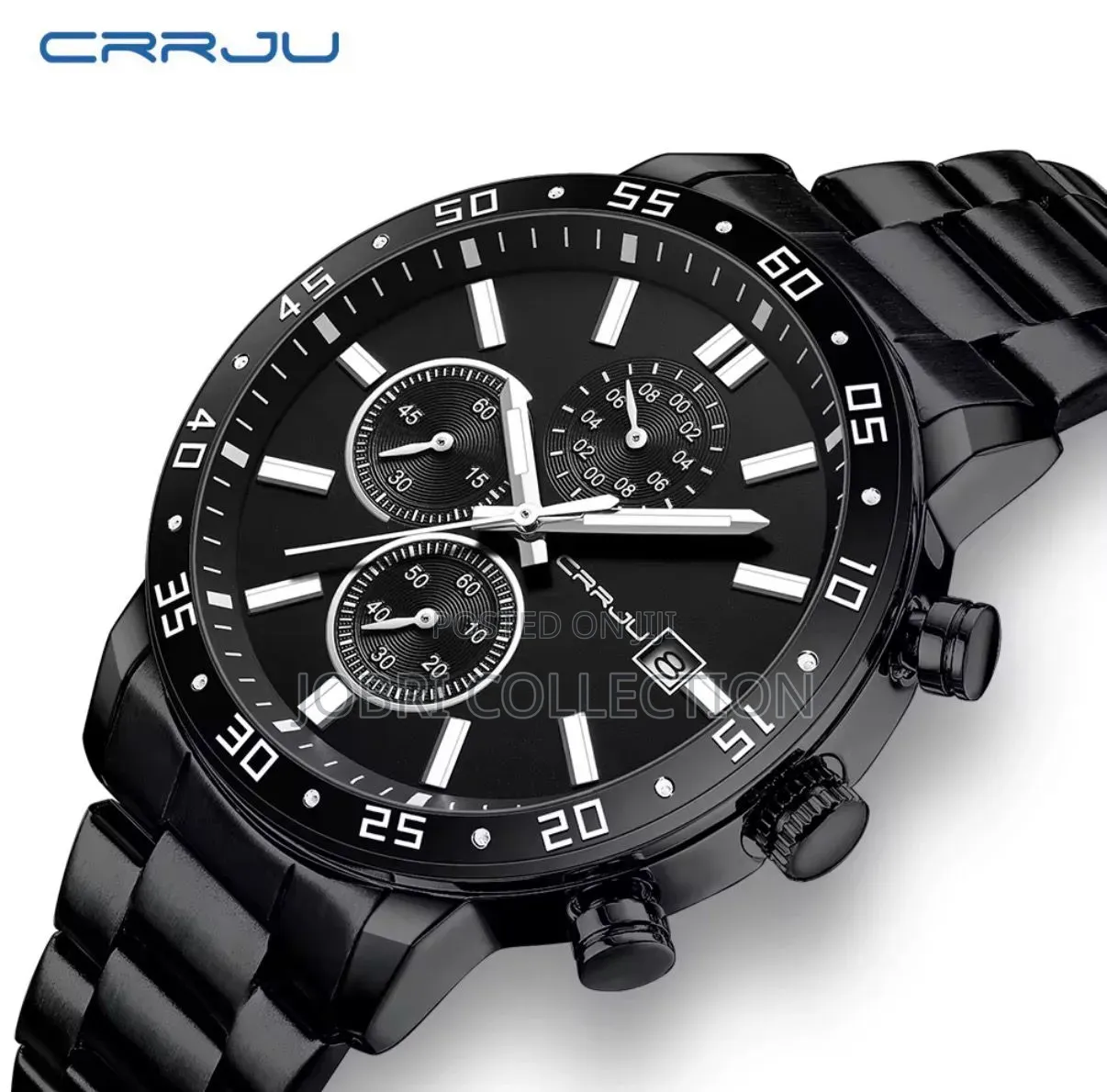Full Black Crrju Gents Chronograph Wrist Watch