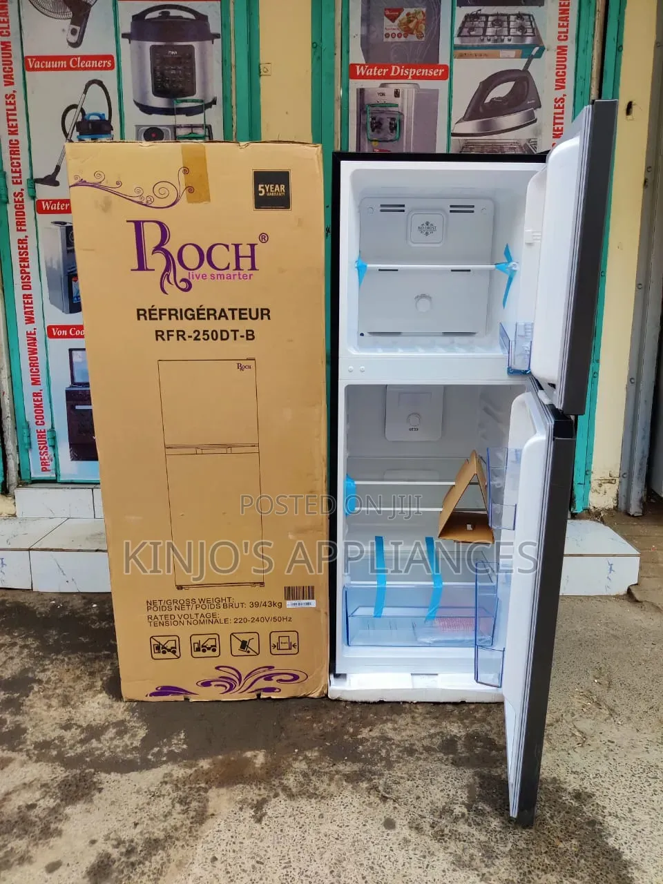*Roch 197l Double Door Fridge No Frost 5years Warranty