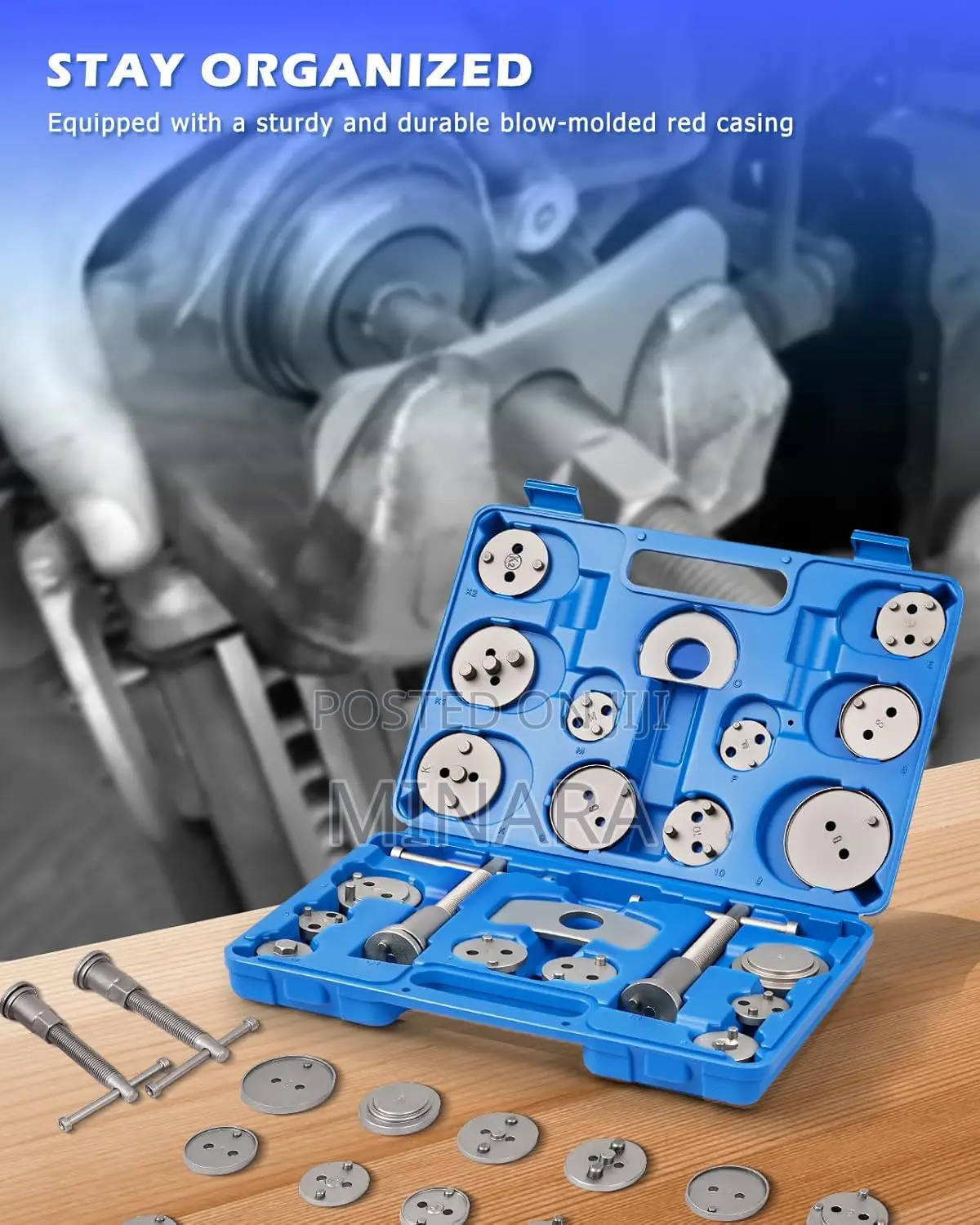 22 Pcs, Brake Caliper Rewind Tool, Caliper Wind Back Piston Reset