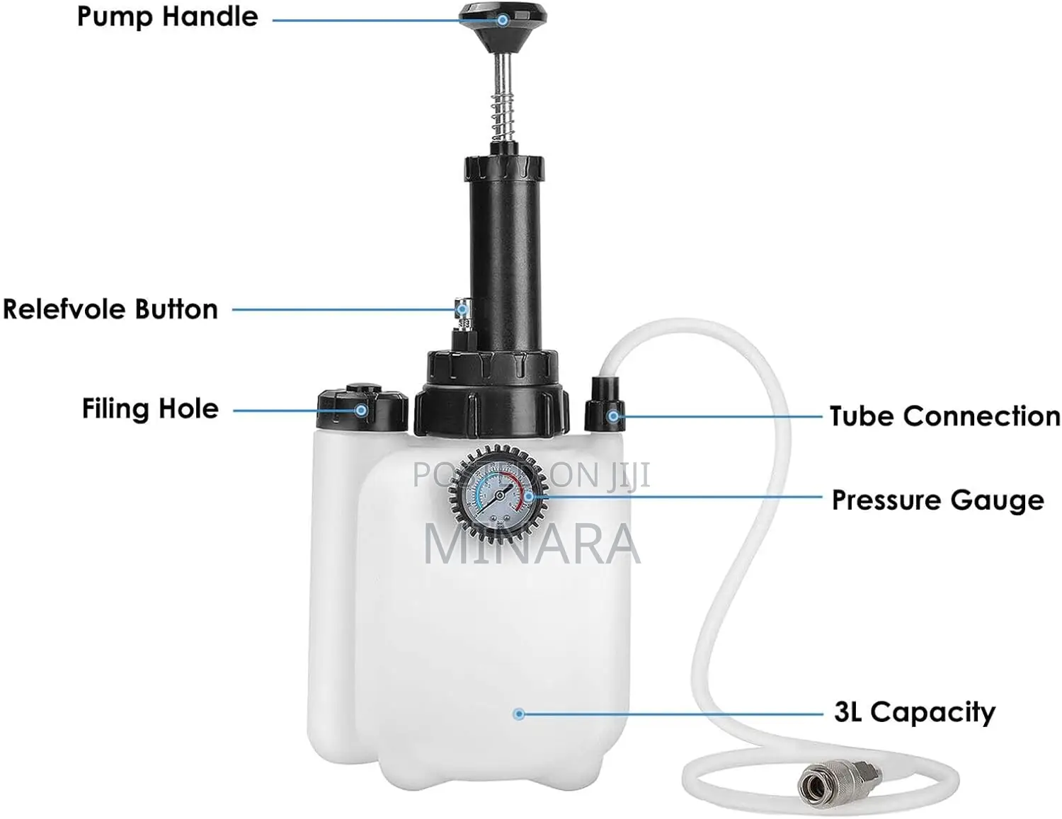 3l Manual Brake Fluid Bleeder Kit With 1l Brake Fluid Extractor