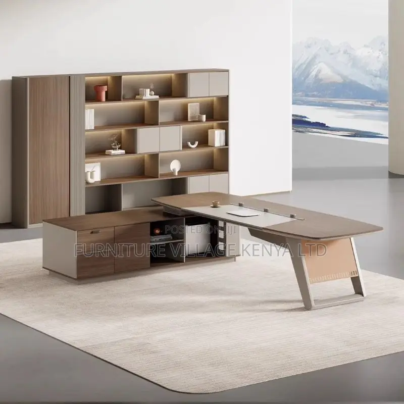 Office Desk ; Executive Office Desk With Locking Cabinet