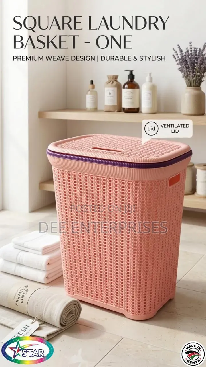 Square Laundry Basket With Lid