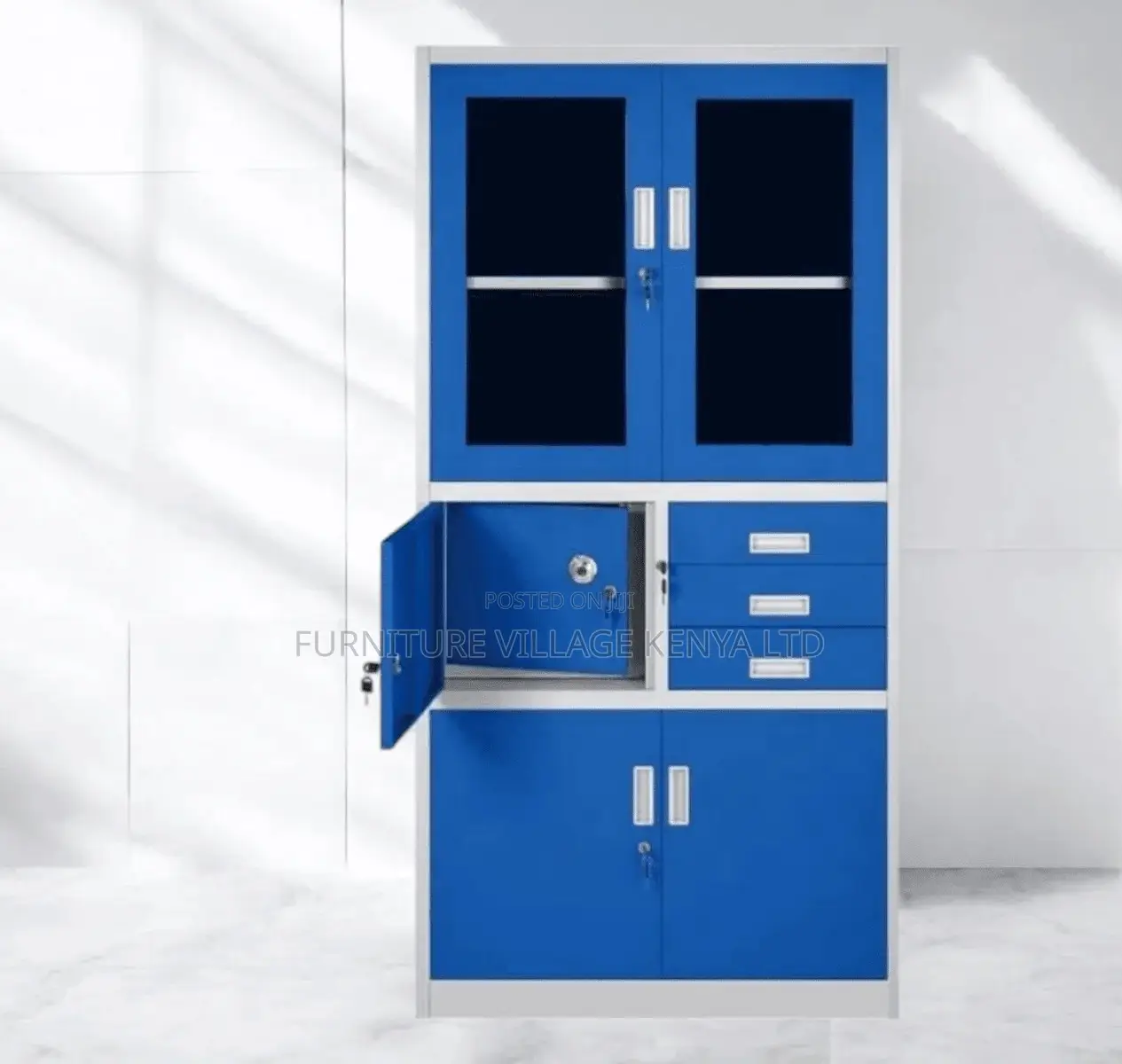 Office Cabinet;Blue Office Storage Cabinet With Security Lock