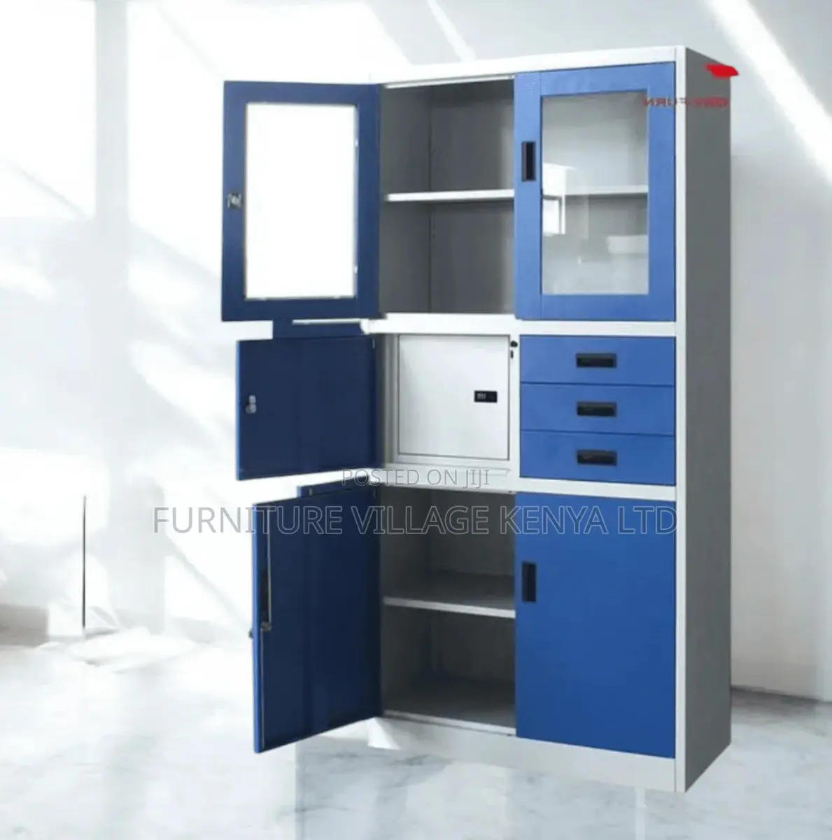 Office Cabinet;Blue Office Storage Cabinet With Security Lock