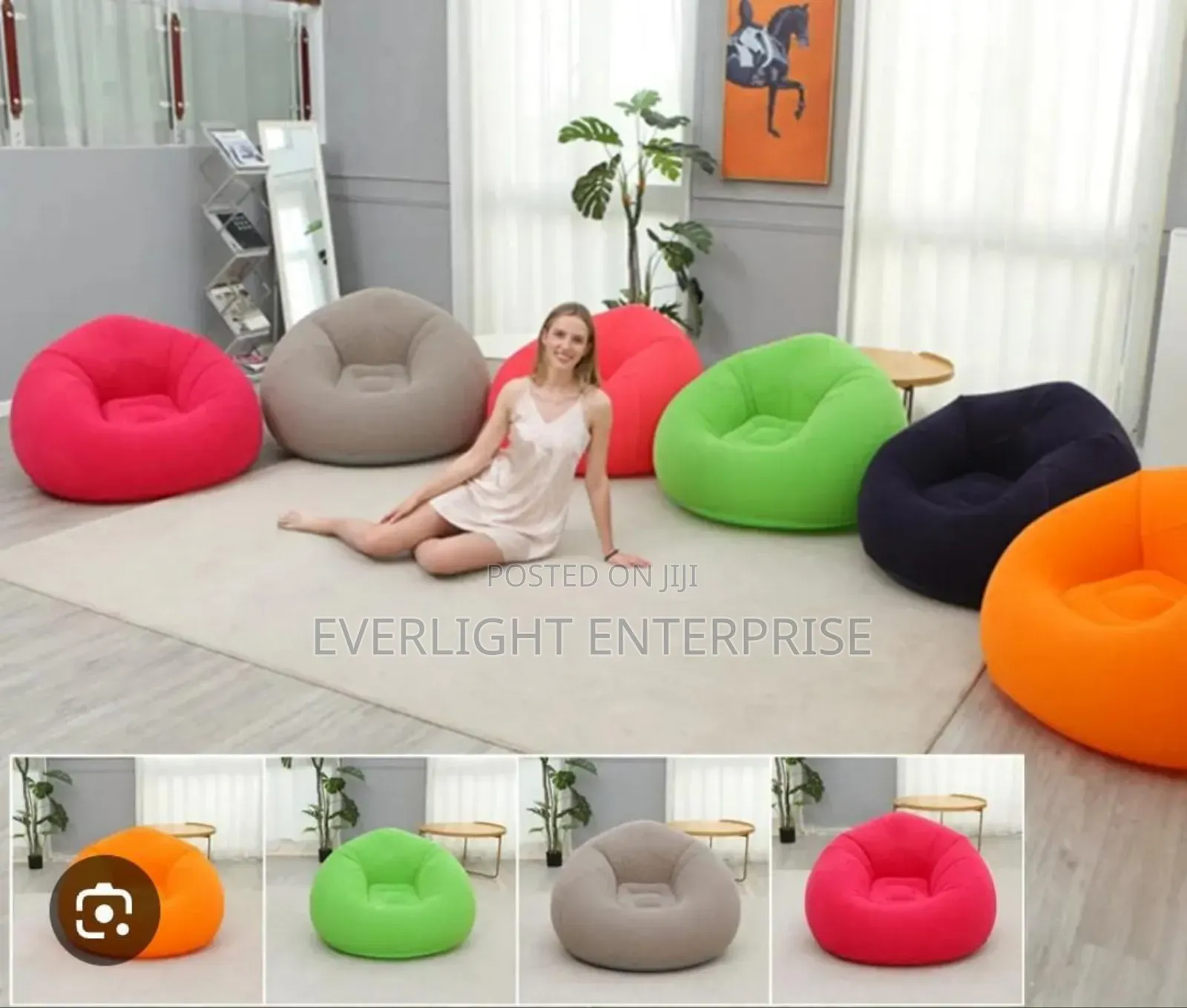 (Bean Sofa) Inflatable Lazy Sofa Seat Plus Manual Pump
