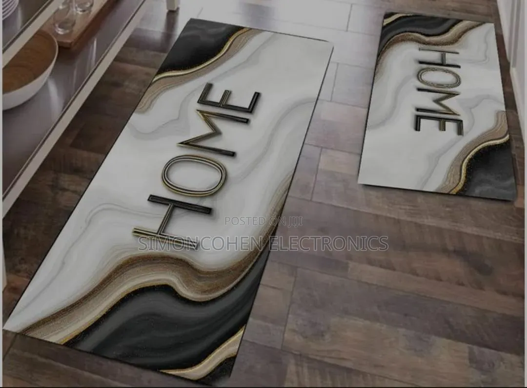 High Quality Heavy Grip Rubber Underside 2pcs Set 3d Kitchen Mat