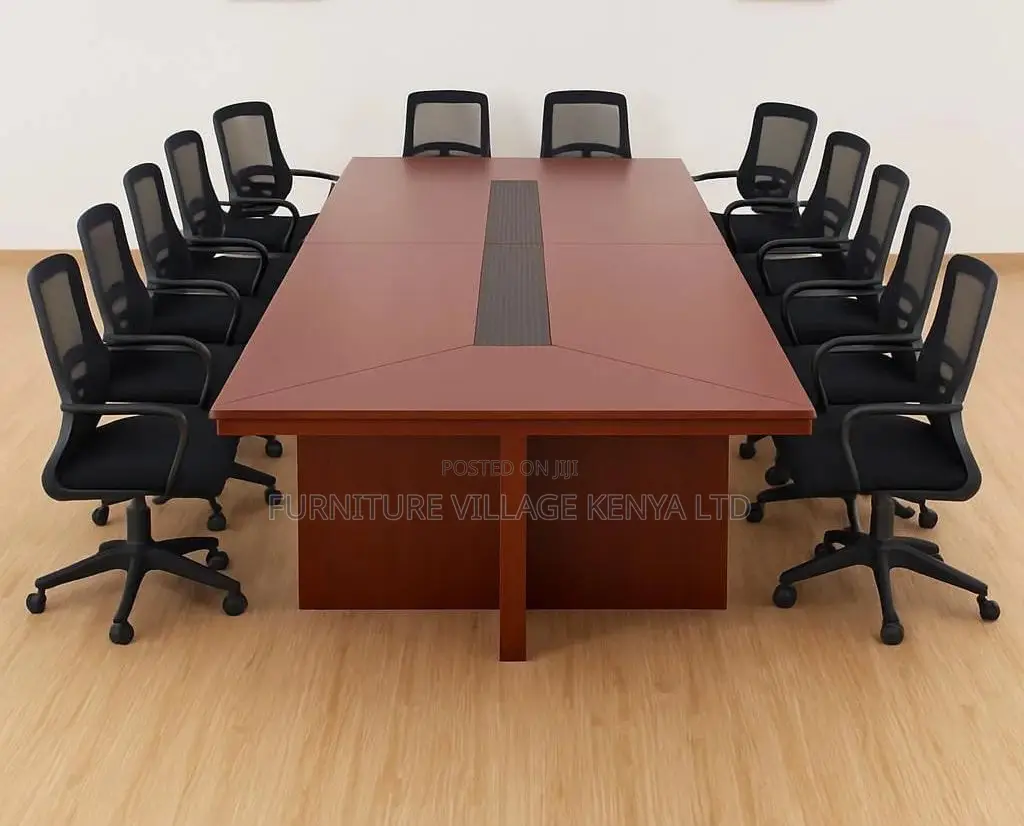 Office Table ; 3000mm Mahogany Meeting Room Table