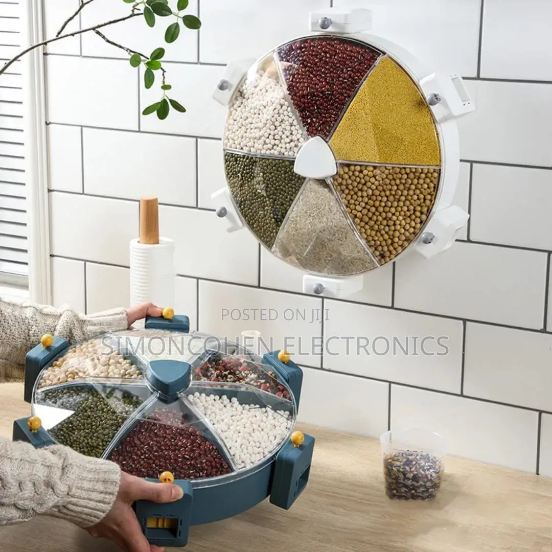 Wall Mounted 6 Grid Rotating Cereal Dispenser