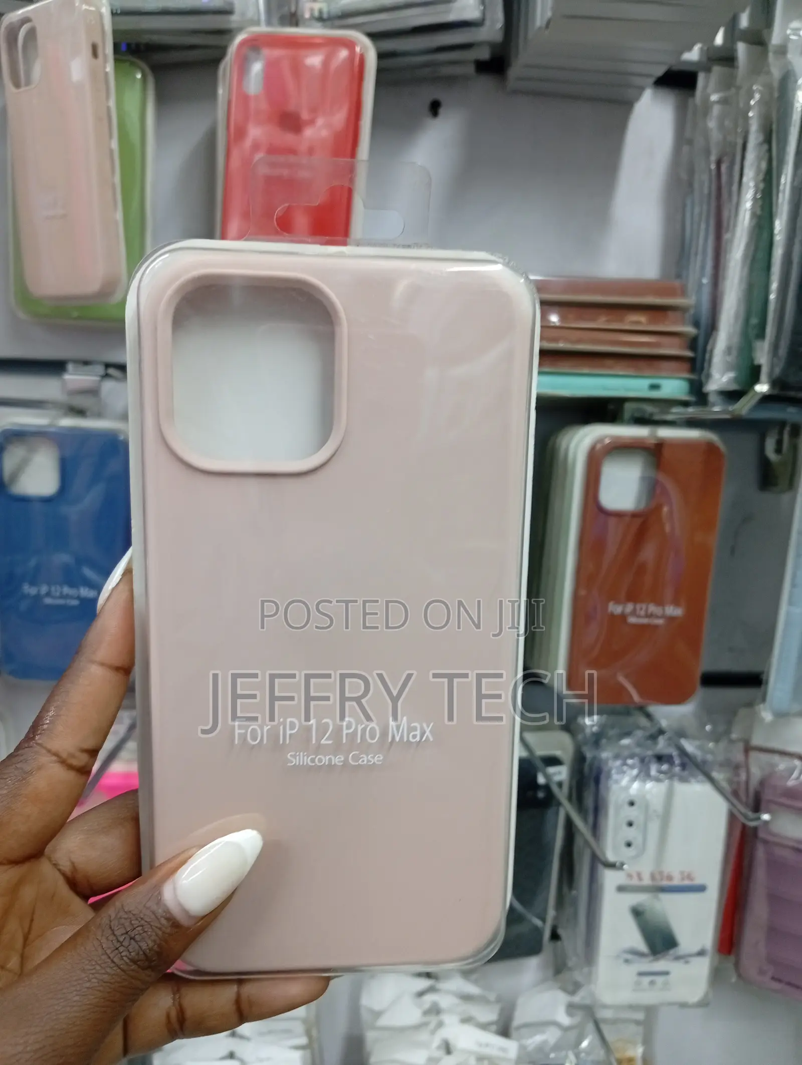 Pink Silicone Protective Back Cover the Apple iPhone 12 Pro Max.