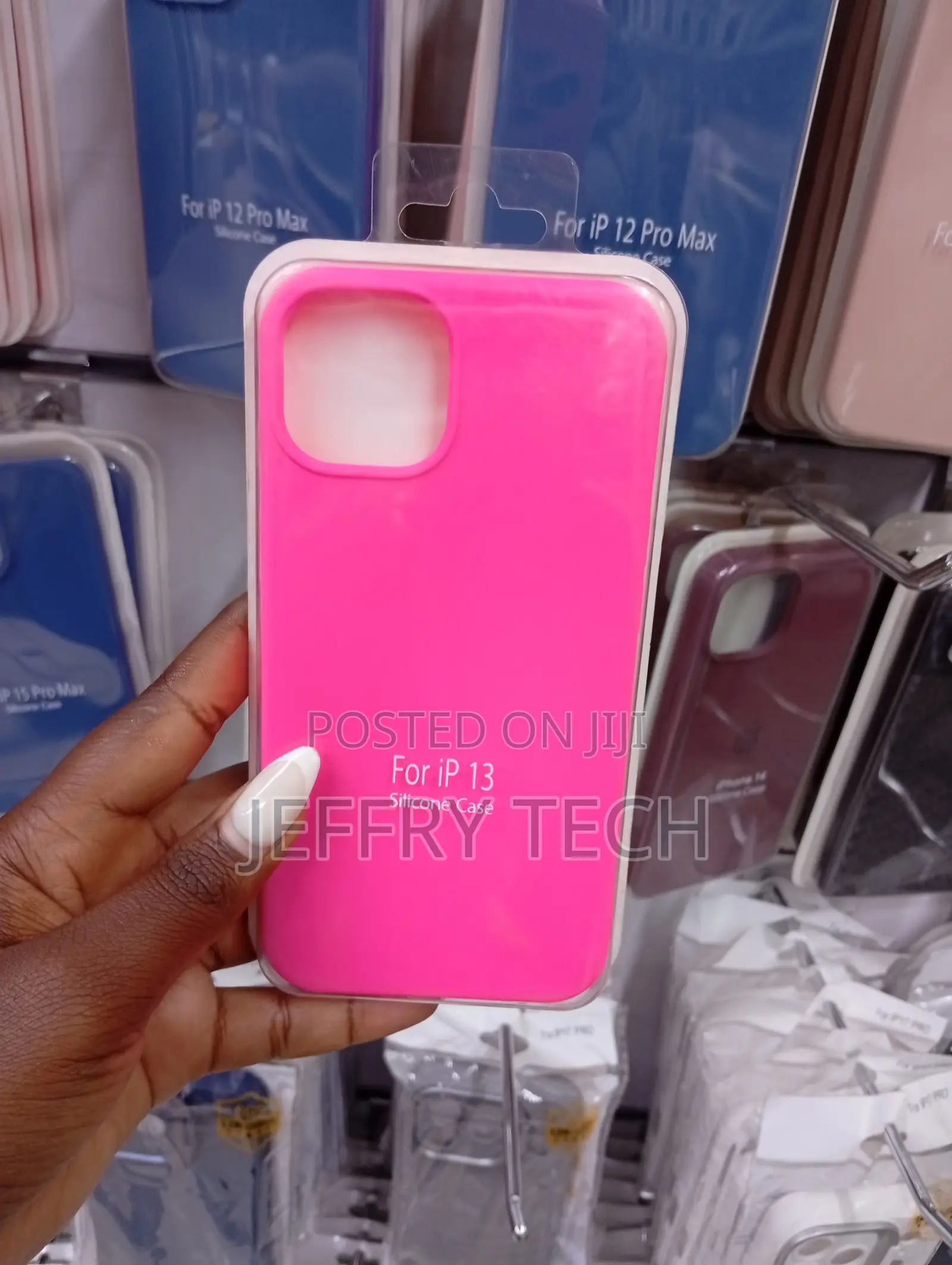 Hot Pink Liquid Silicone Phone Case the Apple iPhone 13.