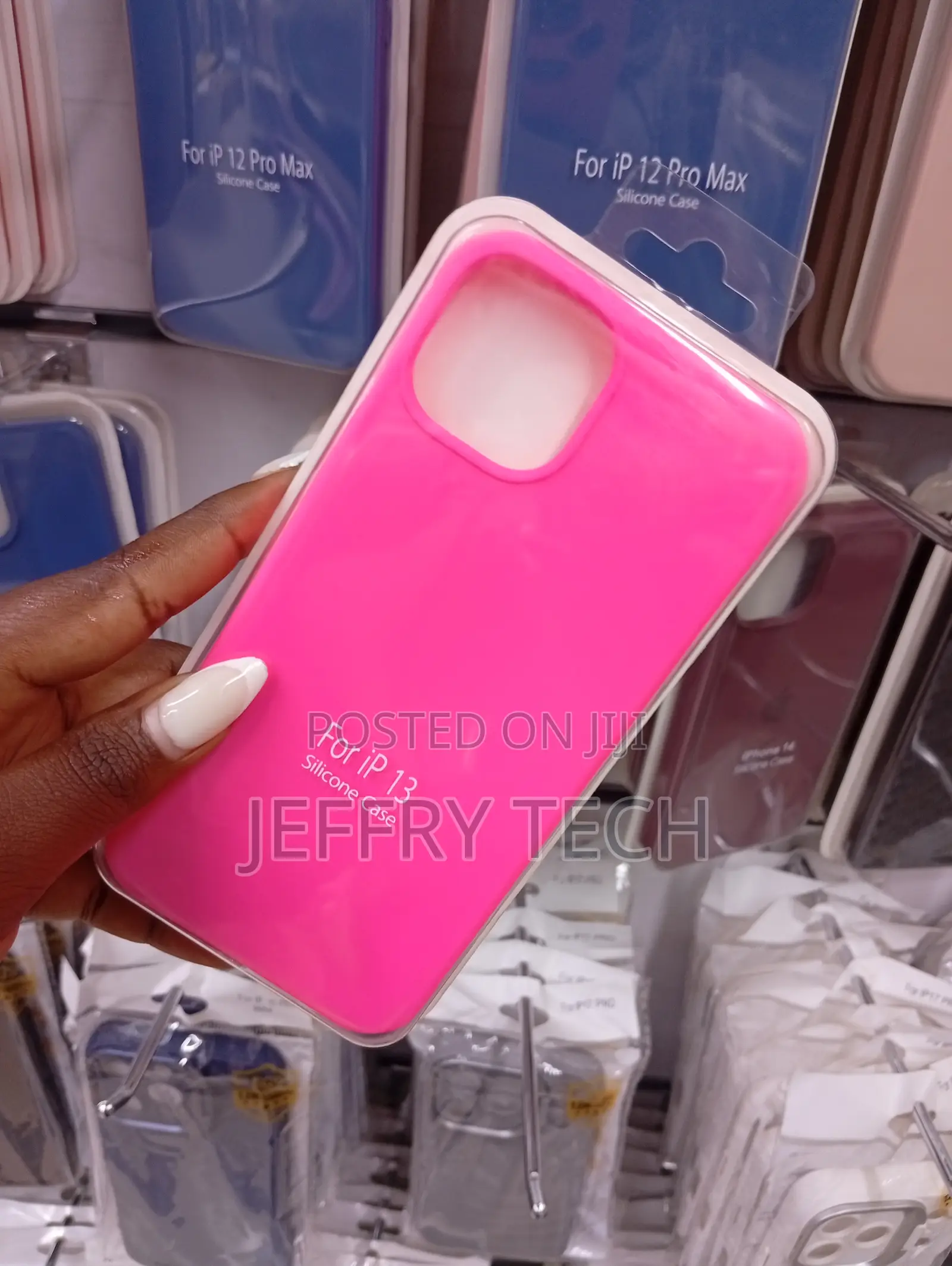 Hot Pink Liquid Silicone Phone Case the Apple iPhone 13.
