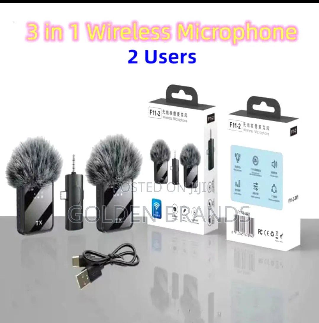 3-in-1 Wireless Microphone (2 Users) – Professional Audio Anywhere!