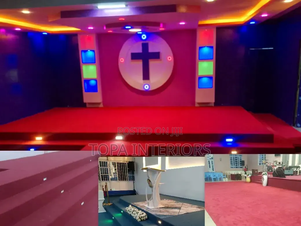 Luxurious Red Church Carpets Also Known as Wall to Wall Carpets